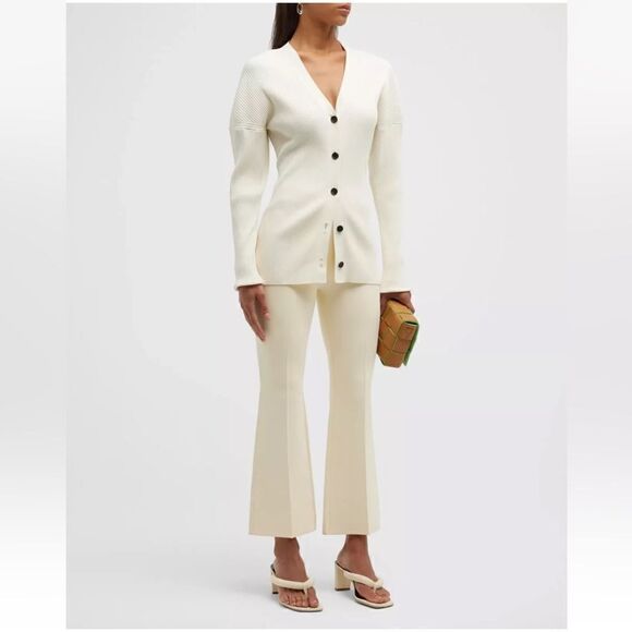 A.L.C Ellen Sequin Merino Wool Cardigan in ivory - Picture 8 of 9